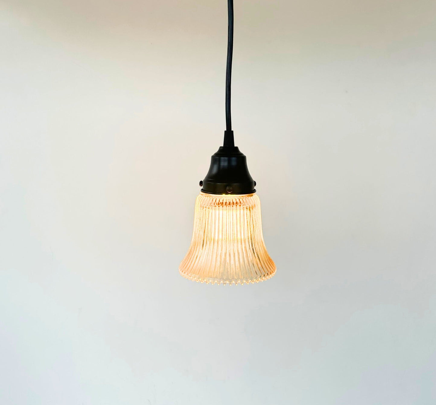 Amber Holophane Clear Glass Wall Sconce or Pendant Light