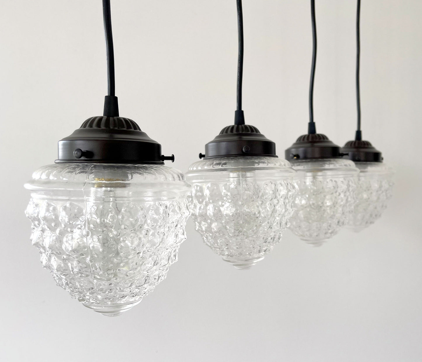 Antique Glass Dining Room Rectangular Pendant Chandelier Ceiling Light