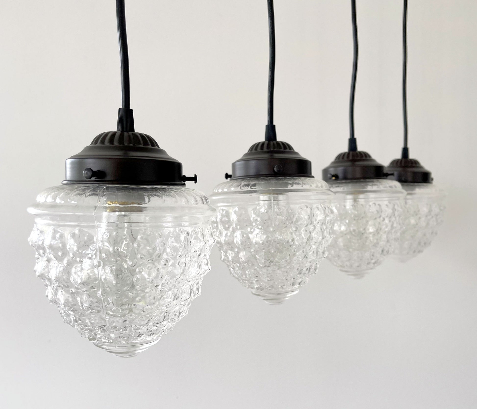 Antique Glass Dining Room Rectangular Pendant Chandelier Ceiling Light