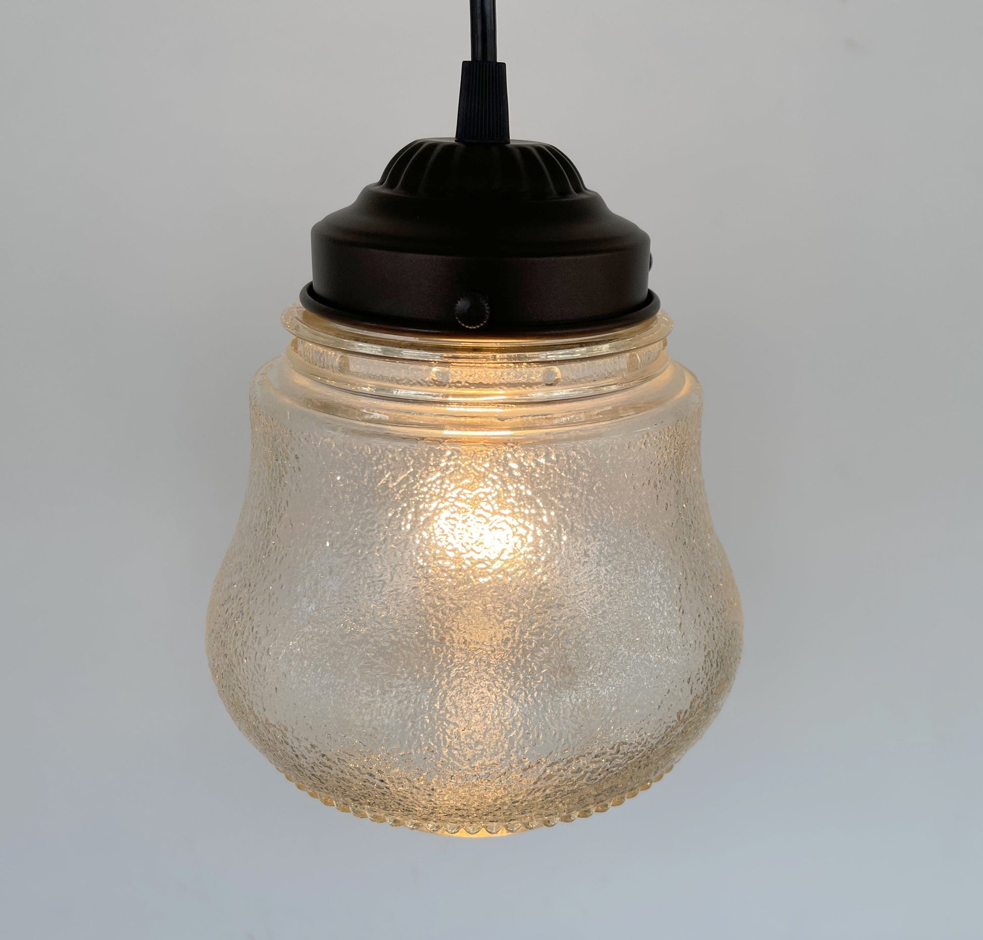 Amber Antique 1960's Glass PENDANT Light