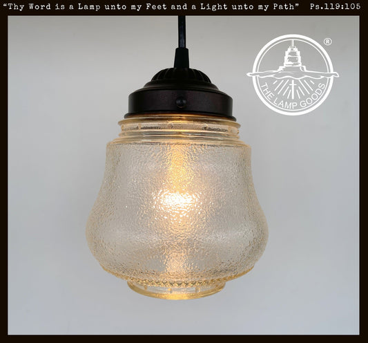 Amber Antique 1960's Glass PENDANT Light