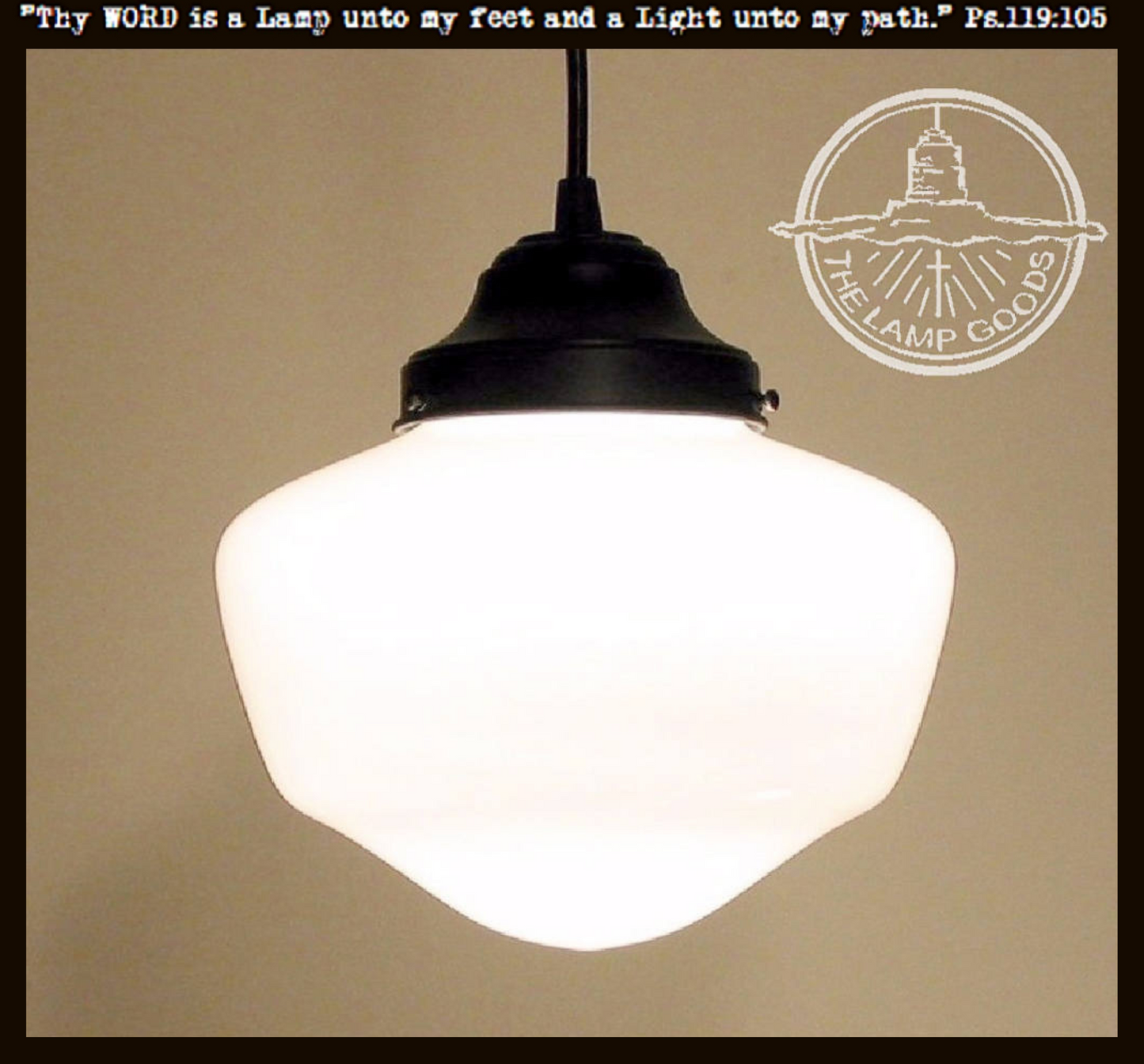 Authentic Original Schoolhouse Milk Glass PENDANT LIGHT Fixture
