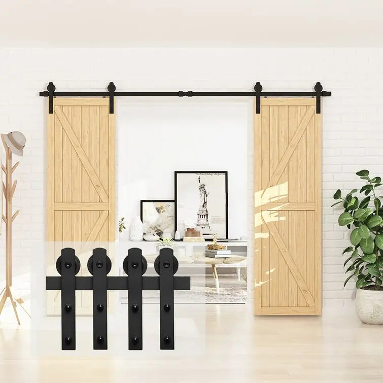 Barn Door Track Kit for Double Door (No Door)