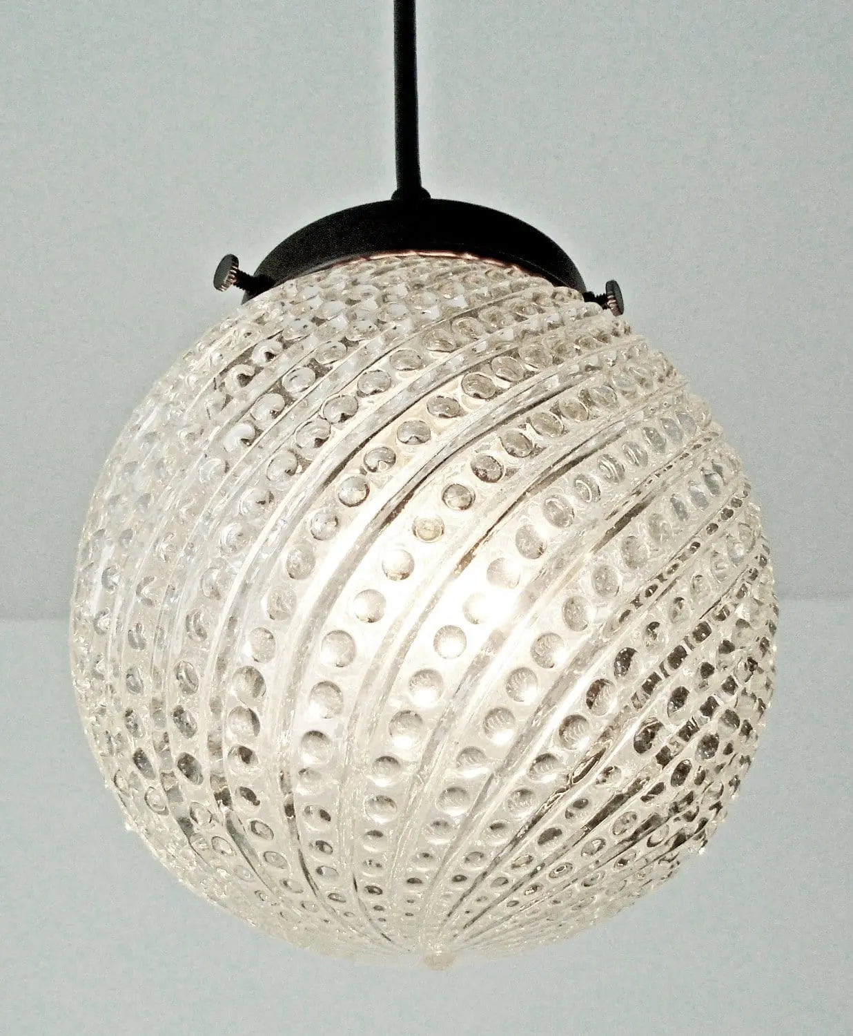 Gorgeous Hobnail Swirl Glass Pendant Light