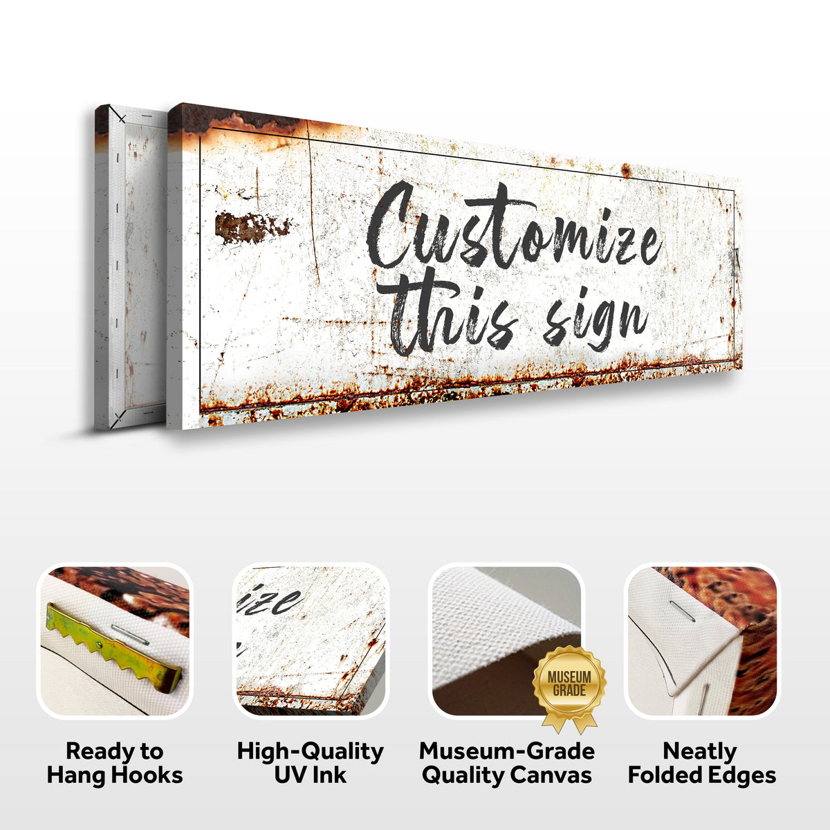 Rustic Custom Signs Custom Rustic Canvas Sign – Metal Sign Barn