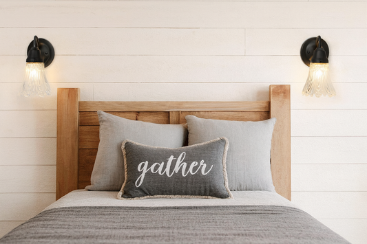 Clear Art-Deco Heavy Pressed Tulip Wall Sconce