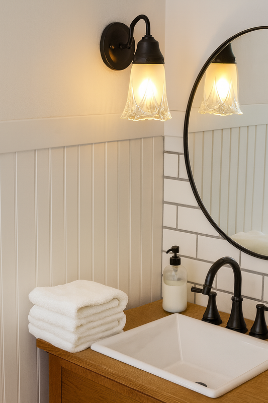 Victorian Scalloped Frost and Clear Wall Sconce