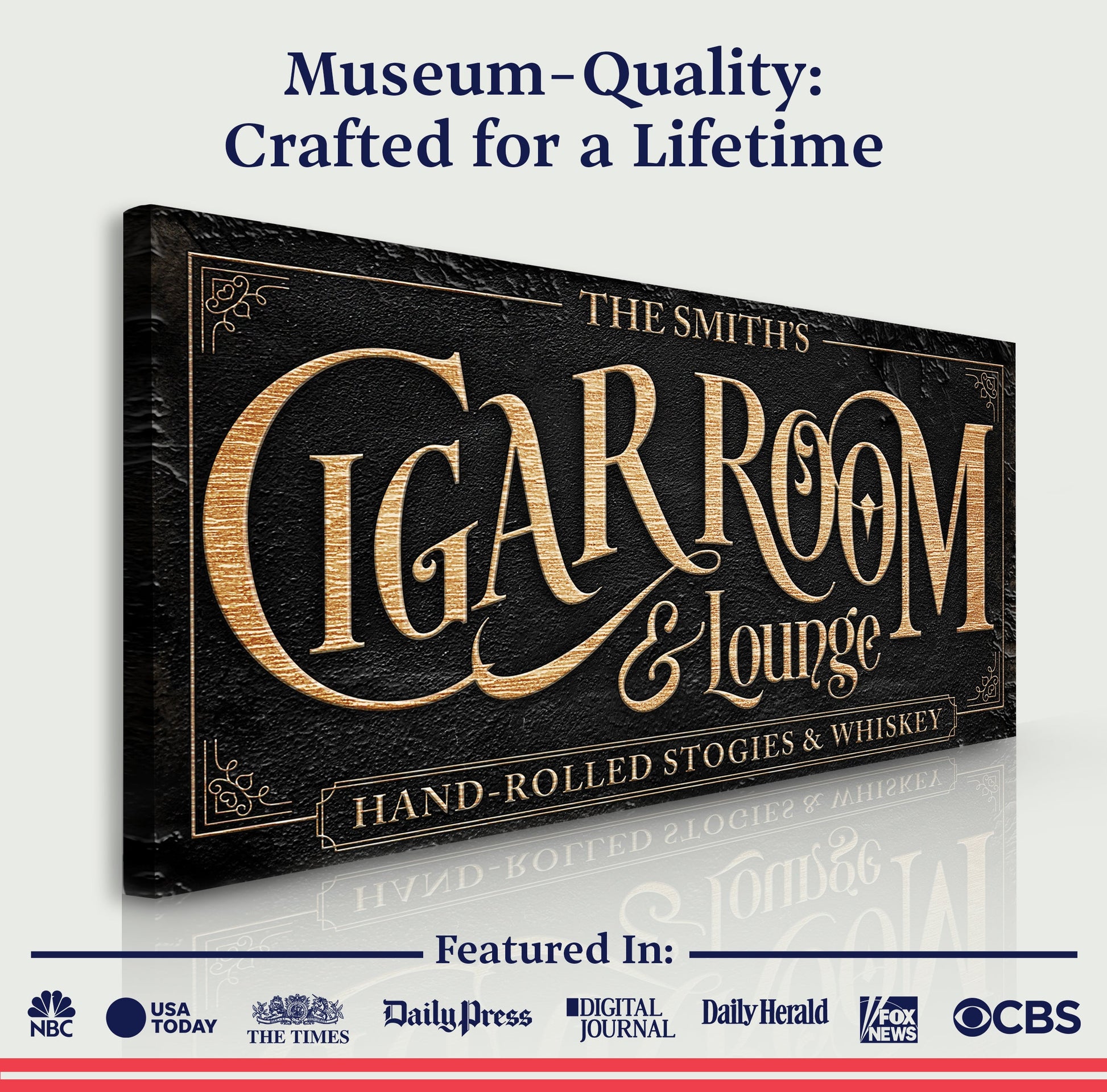Personalized Cigar Room and Lounge Sign