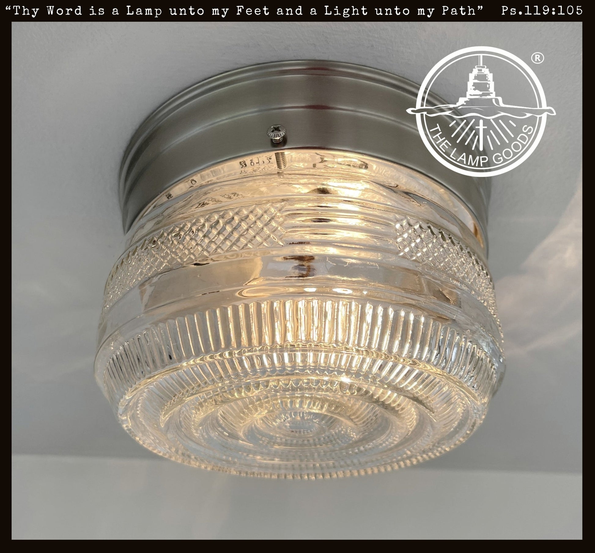 Petite RETRO 1960s CLEAR Ceiling Light