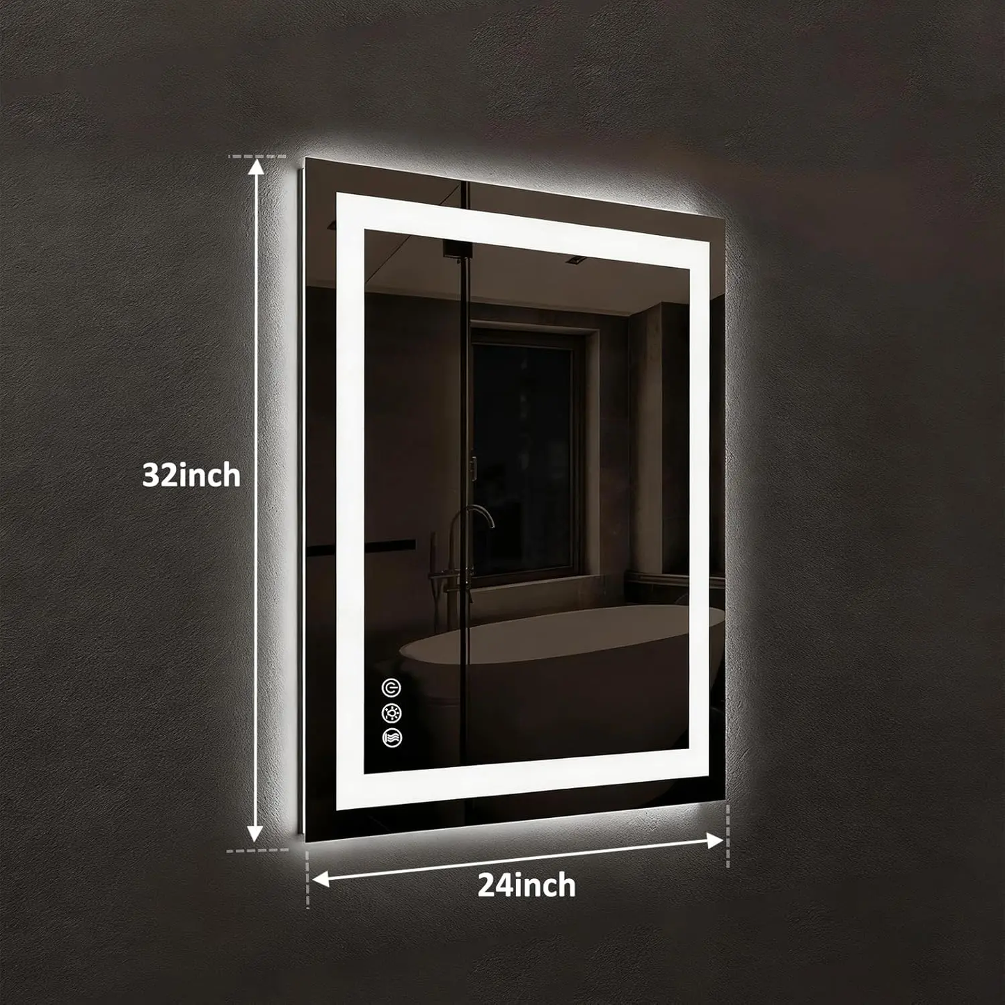 Compact Edge Glow LED Bathroom Mirror