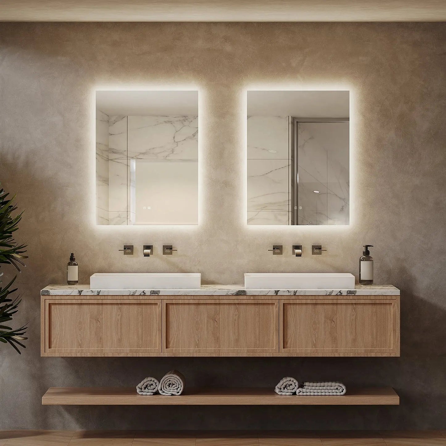 Compact Sleek Backlit LED Bathroom Mirror