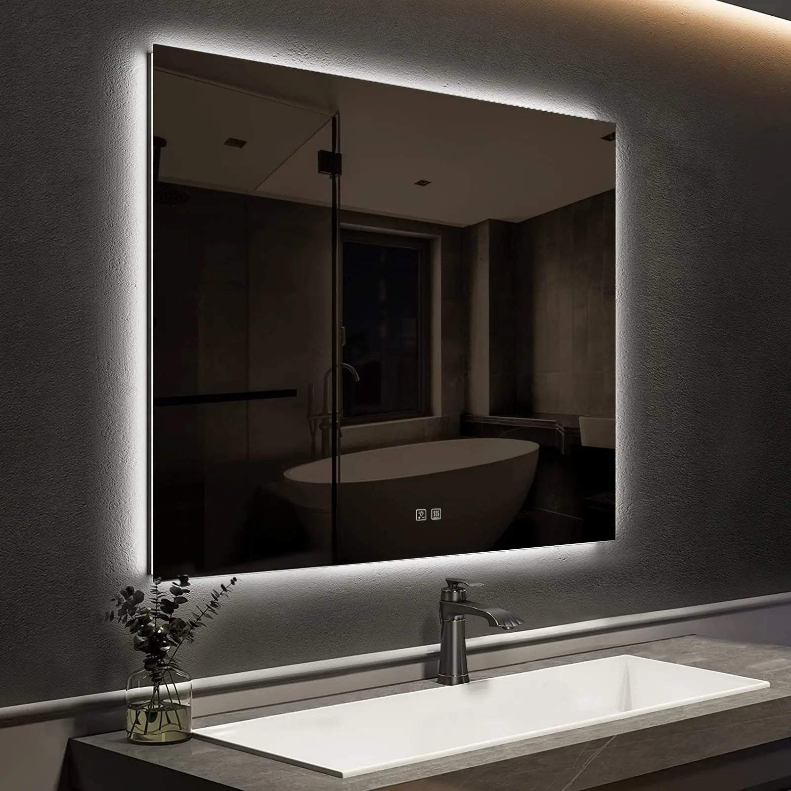 Compact Sleek Backlit LED Bathroom Mirror