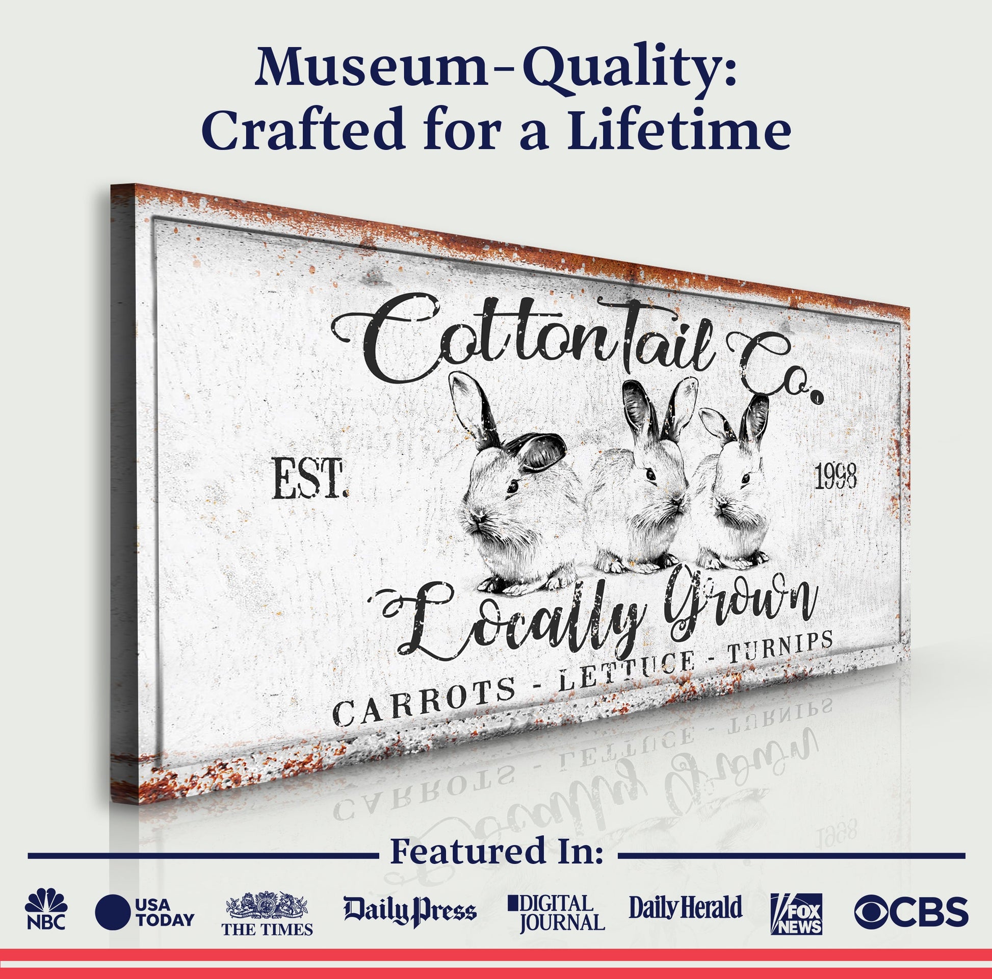 Vintage Cottontail Co Easter Sign III