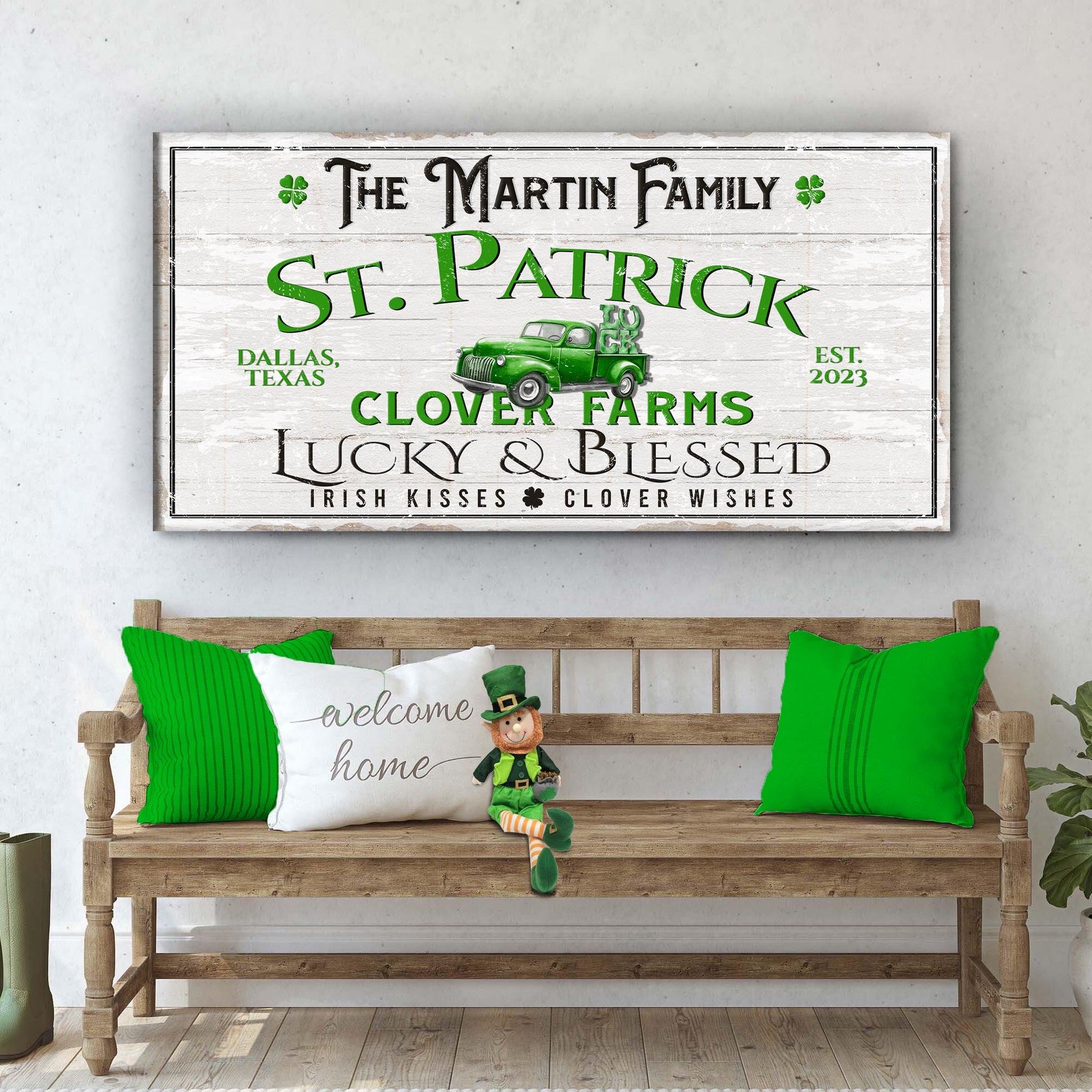 Custom St. Patrick Farmhouse Family Sign
