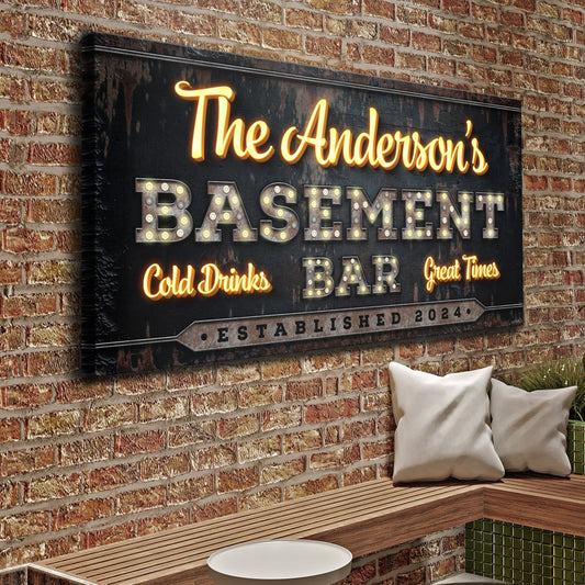 Custom Vintage Rust Basement Bar Sign: Ideal for Personalized Man Cave Wall Decor and Home Bar Enhancements