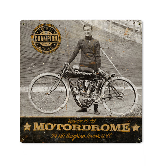 Motordrome Wall Art Vintage Indian Motorcycle METAL Sign