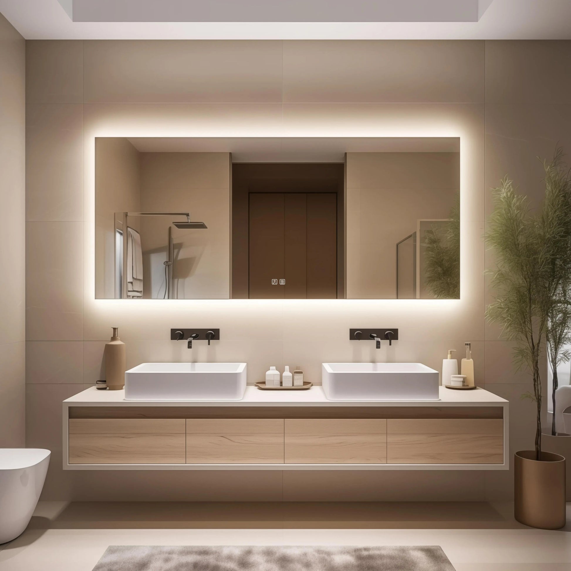 Deluxe Sleek Backlit LED Bathroom Mirror
