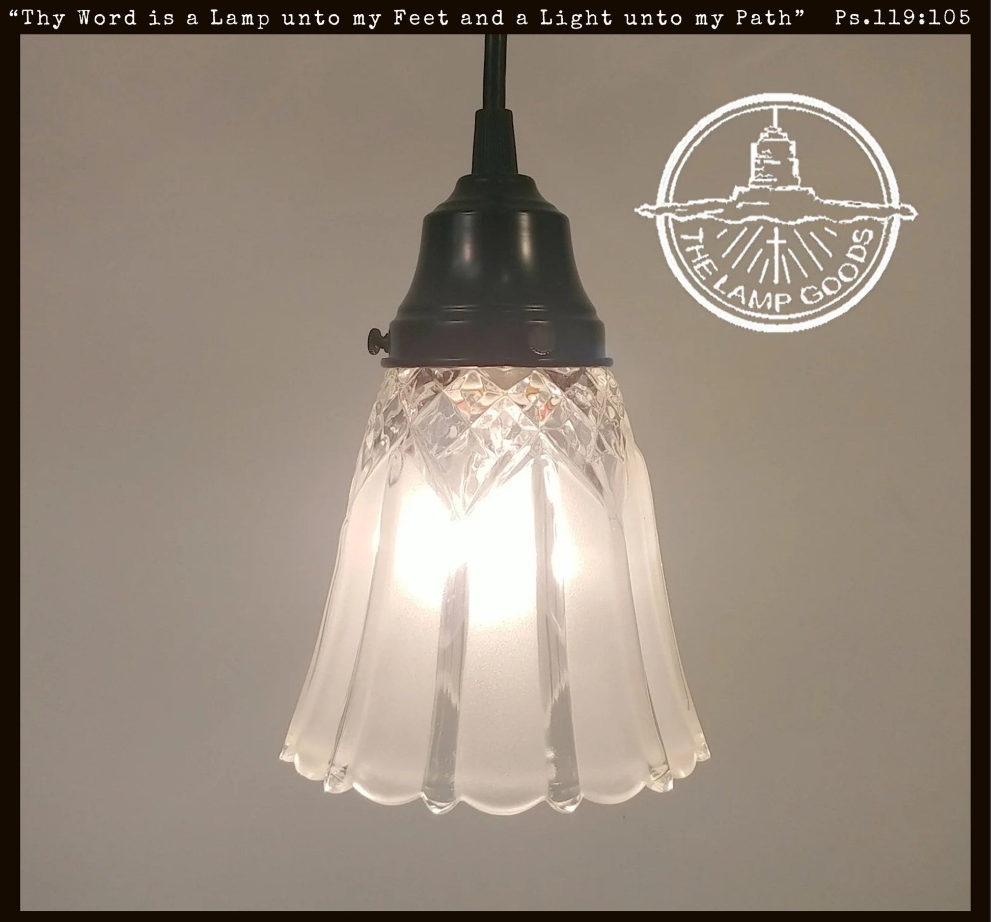 Antique Diamond 1960's Frost PENDANT Light