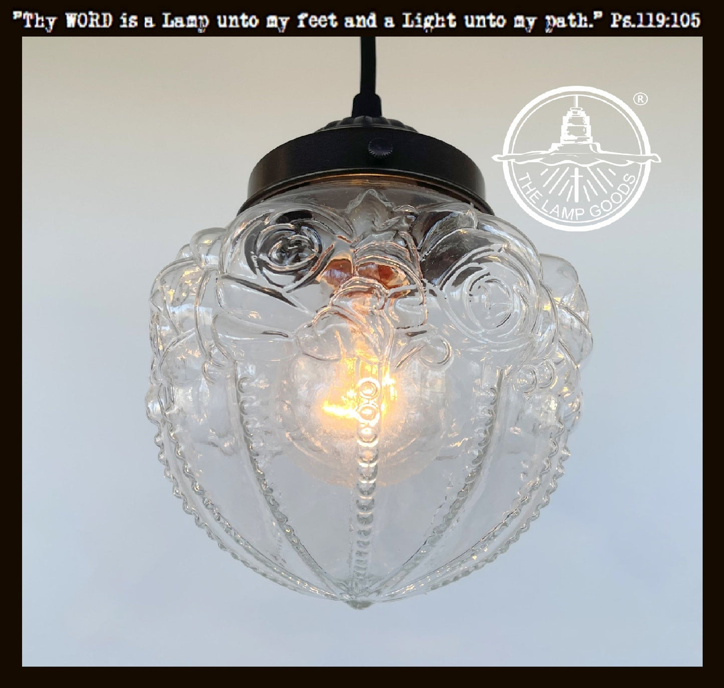 Embossed Antique Glass Globe PENDANT Lights