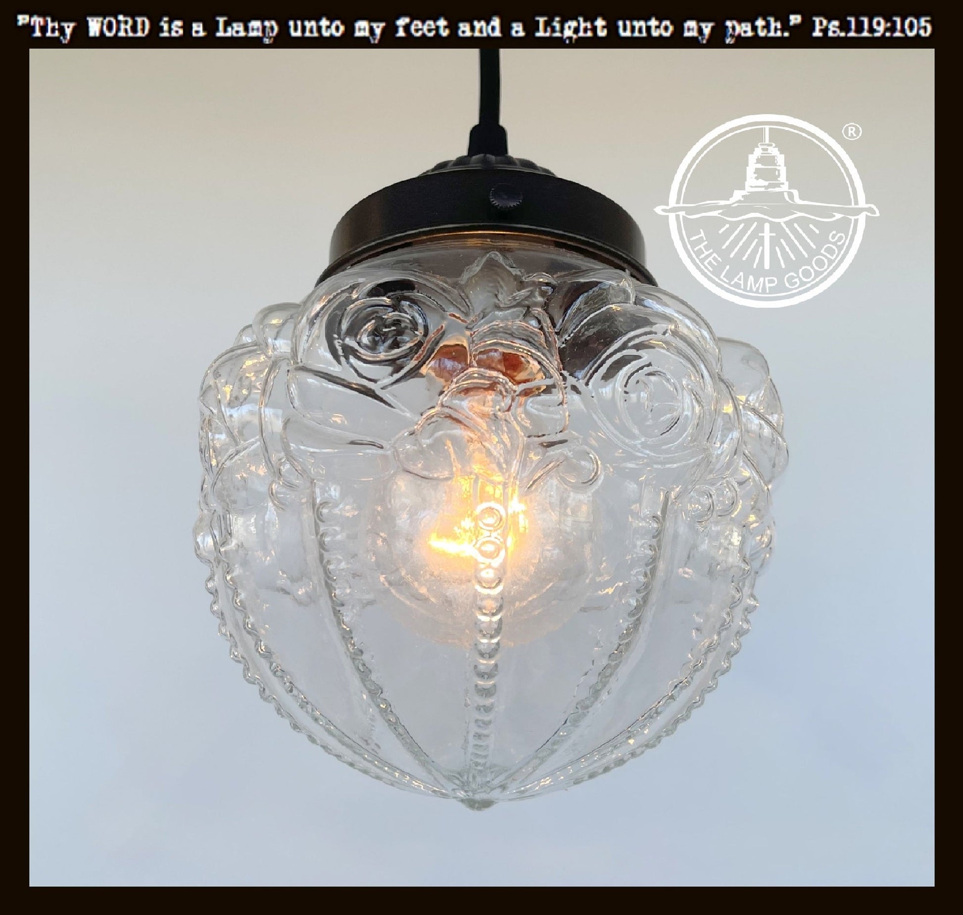Embossed Antique Glass Globe PENDANT Lights