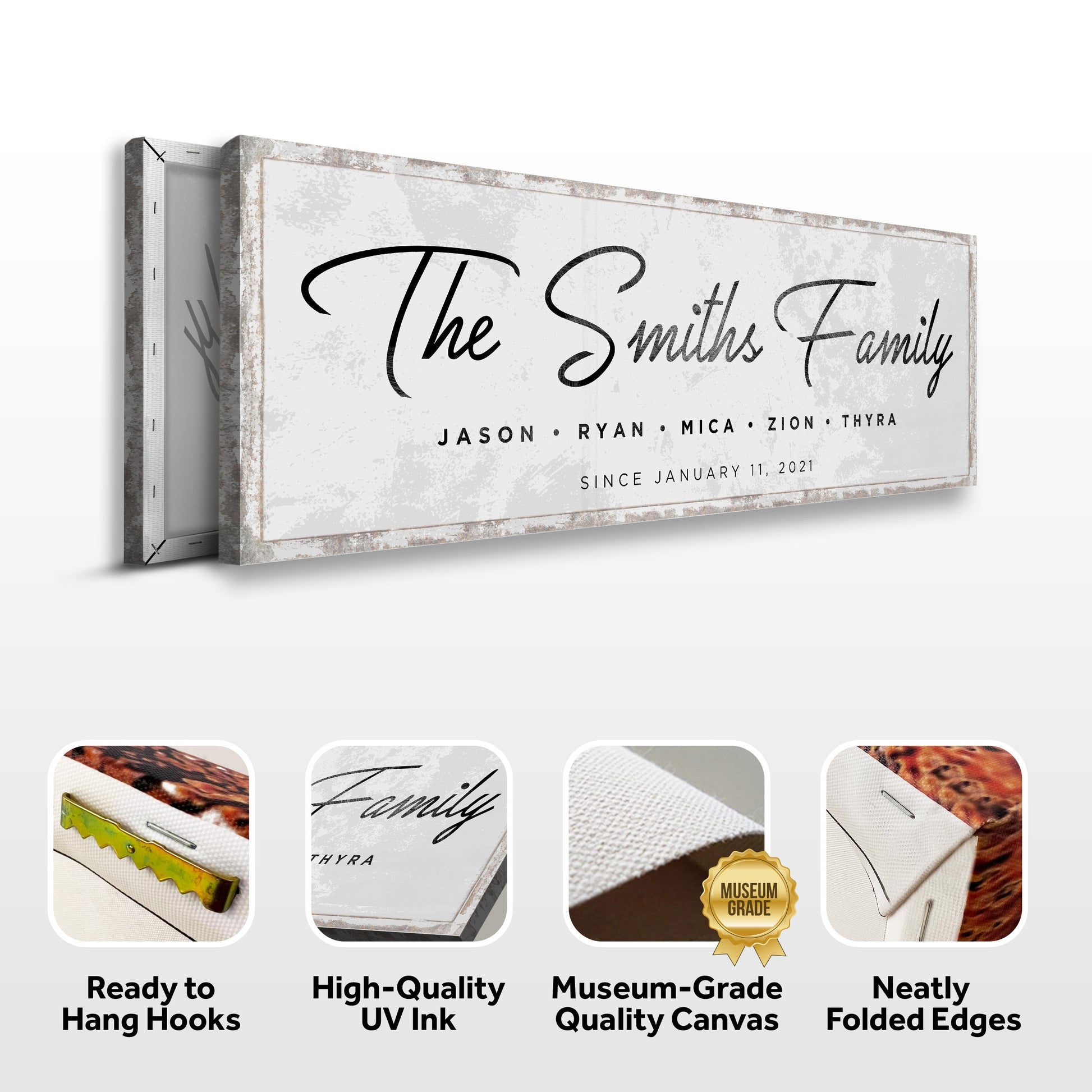 Last Name Family Sign Black And White