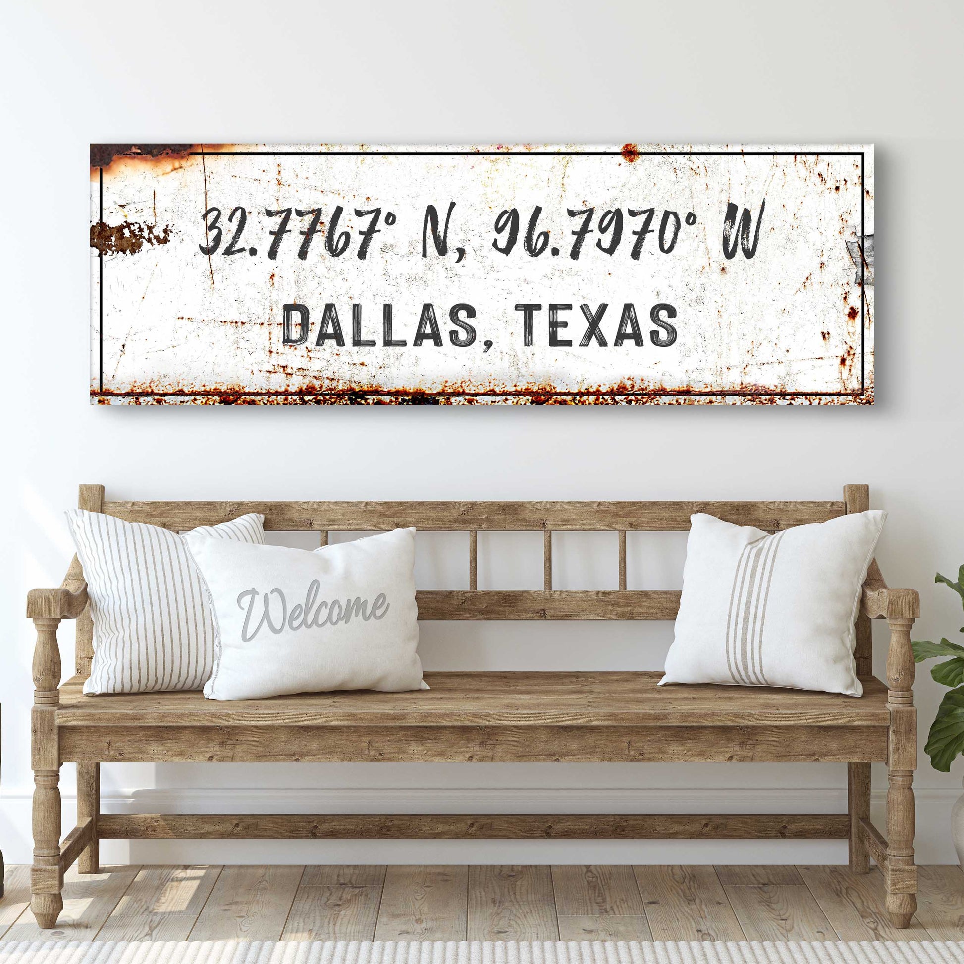 Home Coordinates Rustic Sign