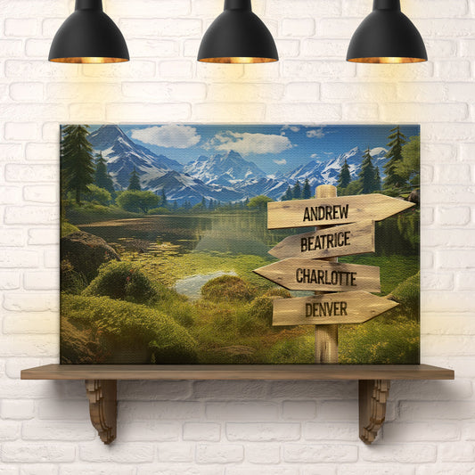 Family Names Mountain Sign