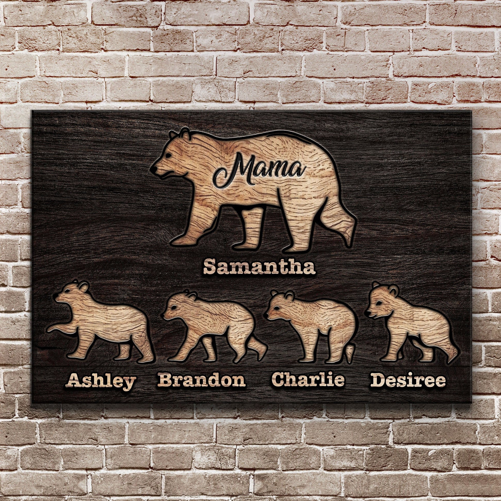 Mother's Day Sign Mother Bear and Cubs