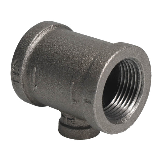 1 in. x 1 in. x 1/4 in. Black Reducing Tee