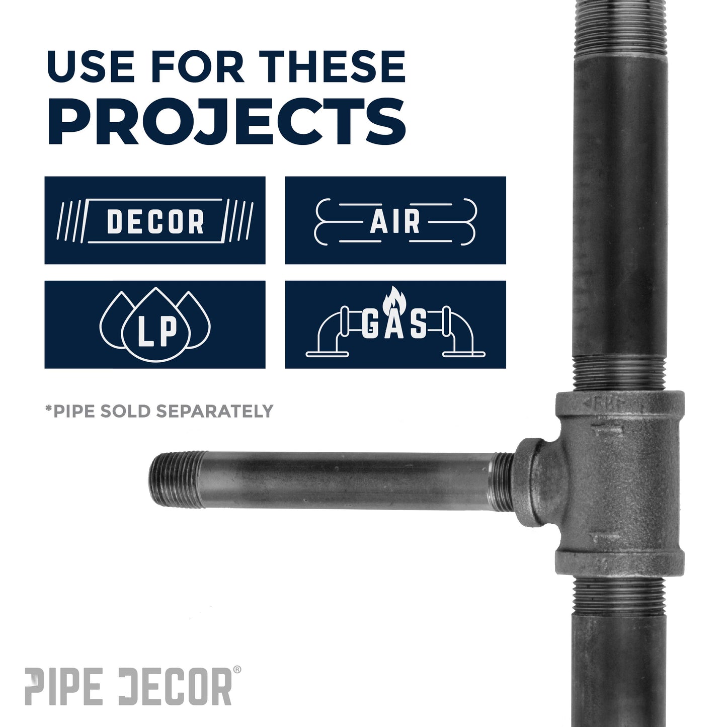 1 in. x 1 in. x 1/4 in. Black Reducing Tee