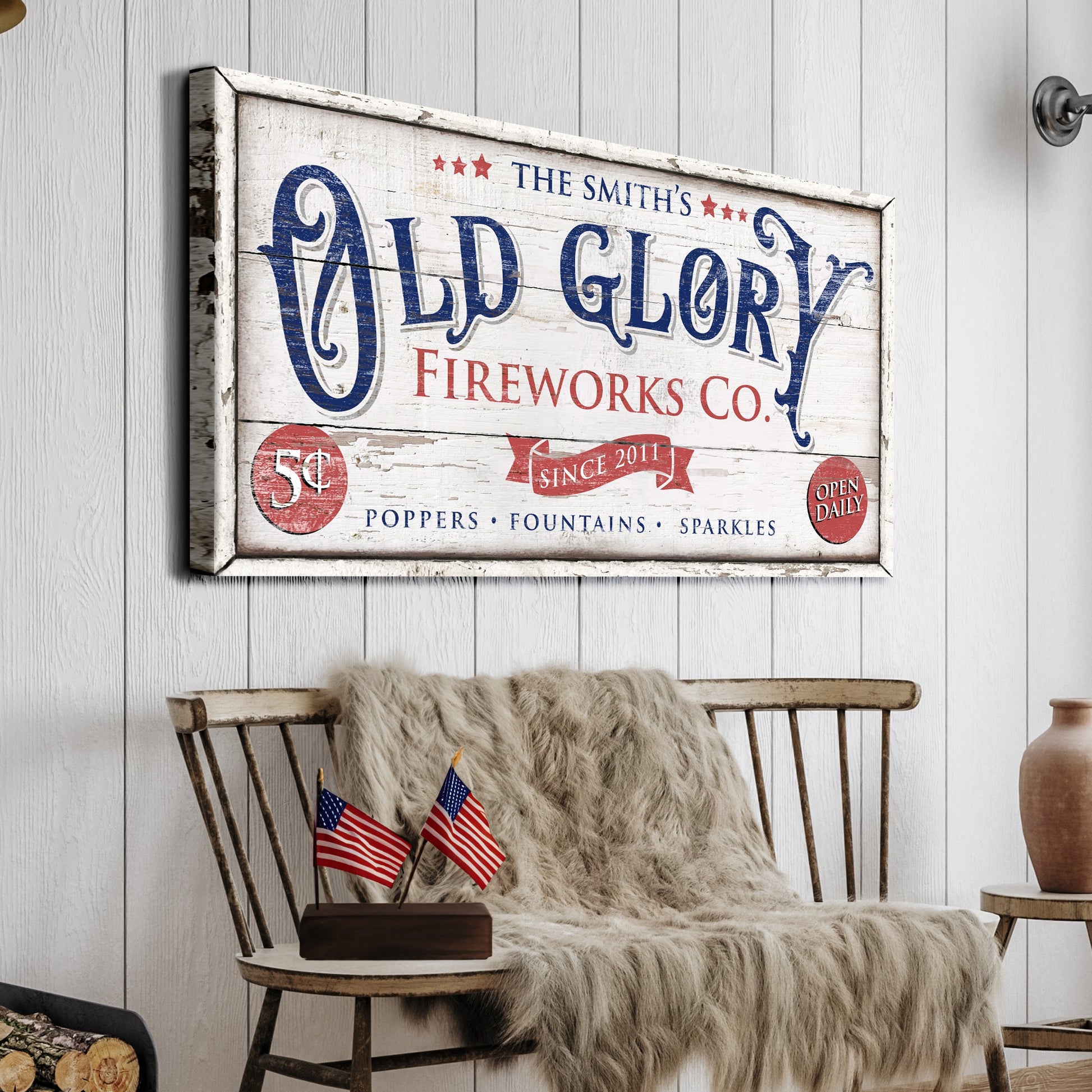 Personalized Old Glory Firework Co Sign