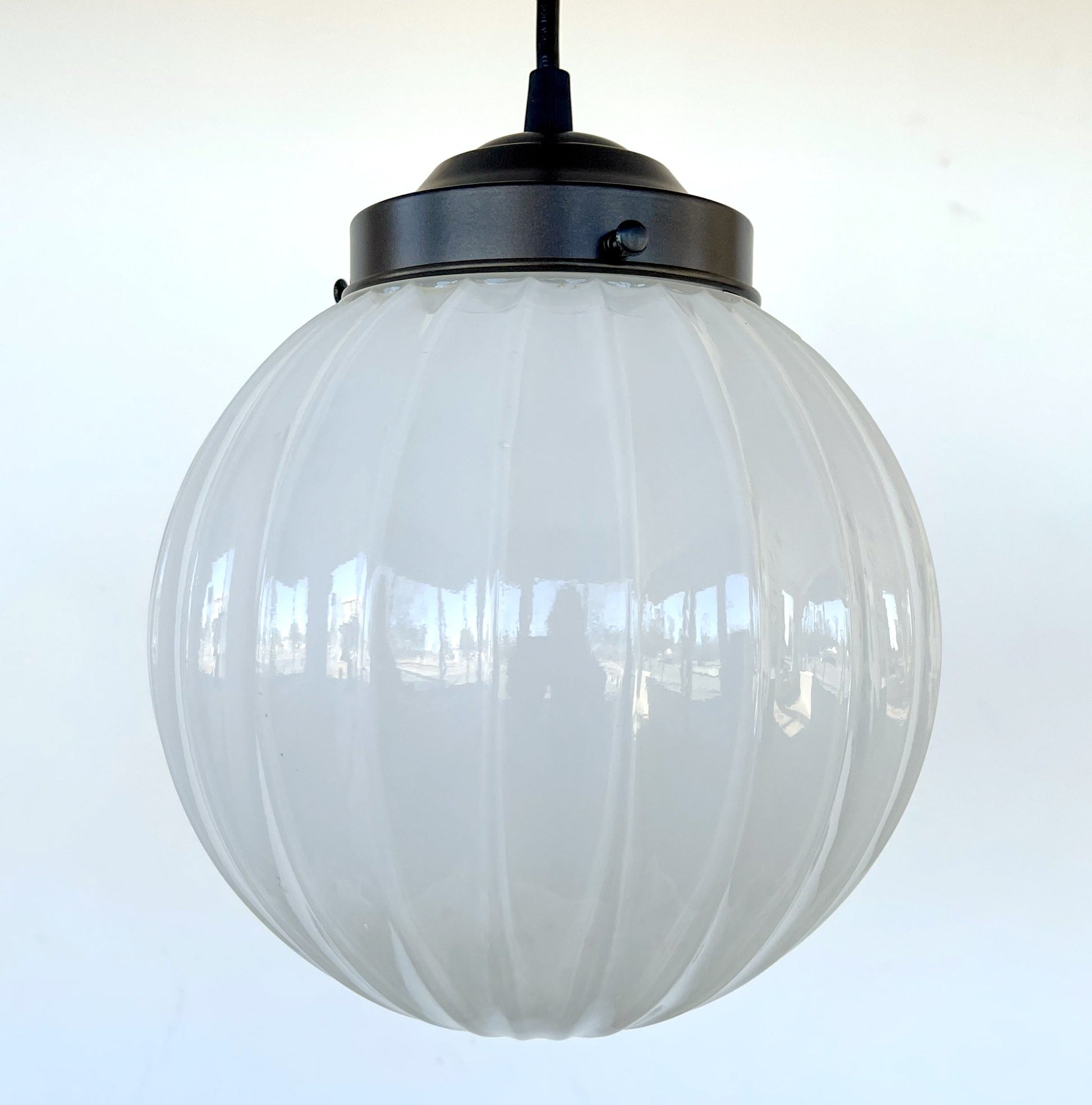 Authentic MID CENTURY 1960's Milk Glass PENDANT Light