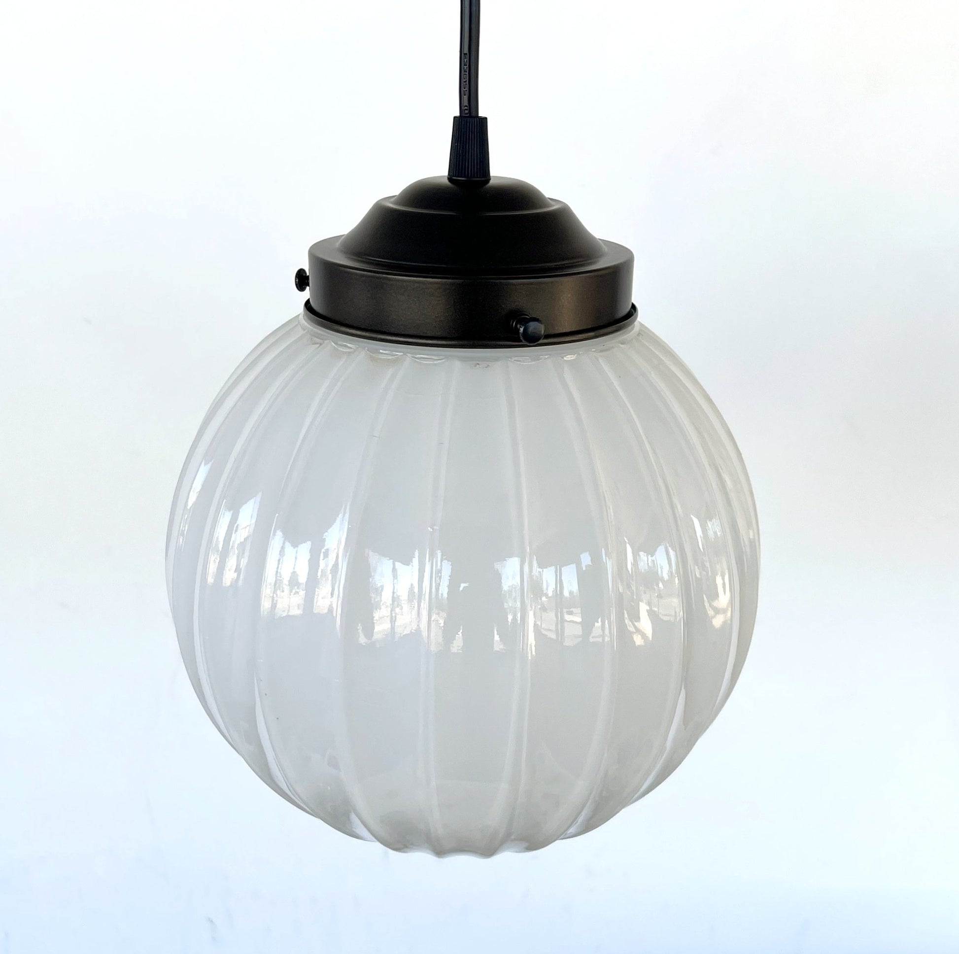 Authentic MID CENTURY 1960's Milk Glass PENDANT Light