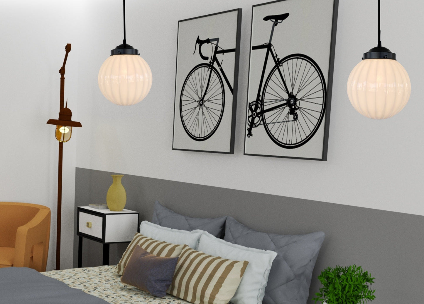 Authentic MID CENTURY 1960's Milk Glass PENDANT Light