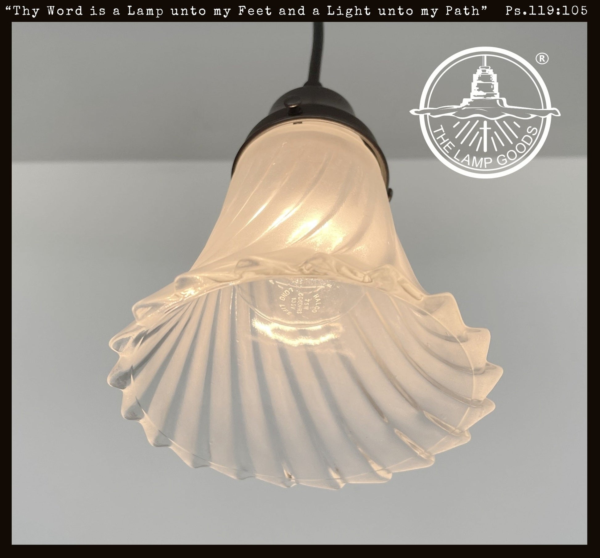 Vintage Frosted Spiral Pendant Light