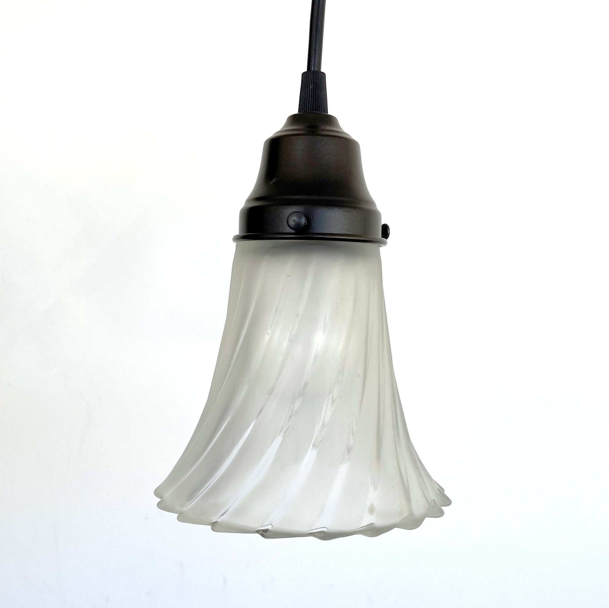 Vintage Frosted Spiral Pendant Light