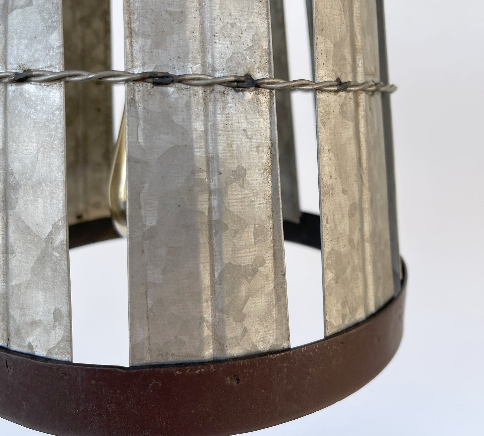 Galvanized Open Weave INDUSTRIAL Pendant Light