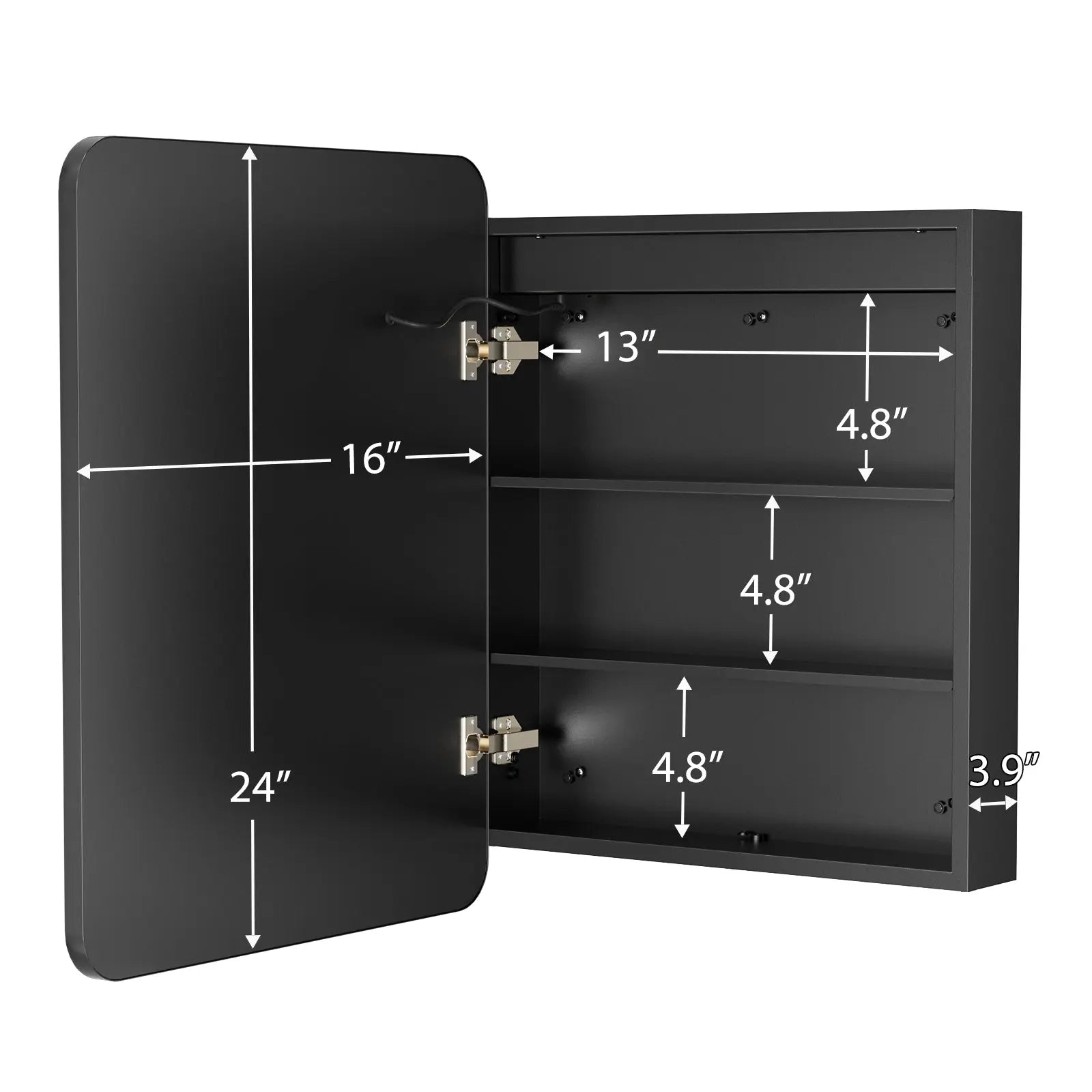 Hausvita Framed Recessed LED Light Bathroom Medicine Cabinet -small