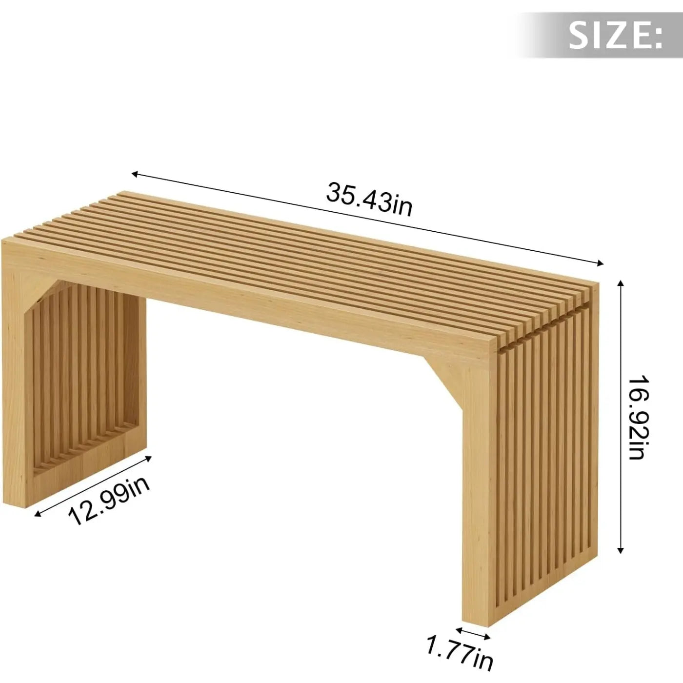 Hausvita HiKingQueens 35" Dining Bench, Indoor Wood Bench for Entryway,Living Room,Kitchen and Bedroom (Nature, Long Bench)