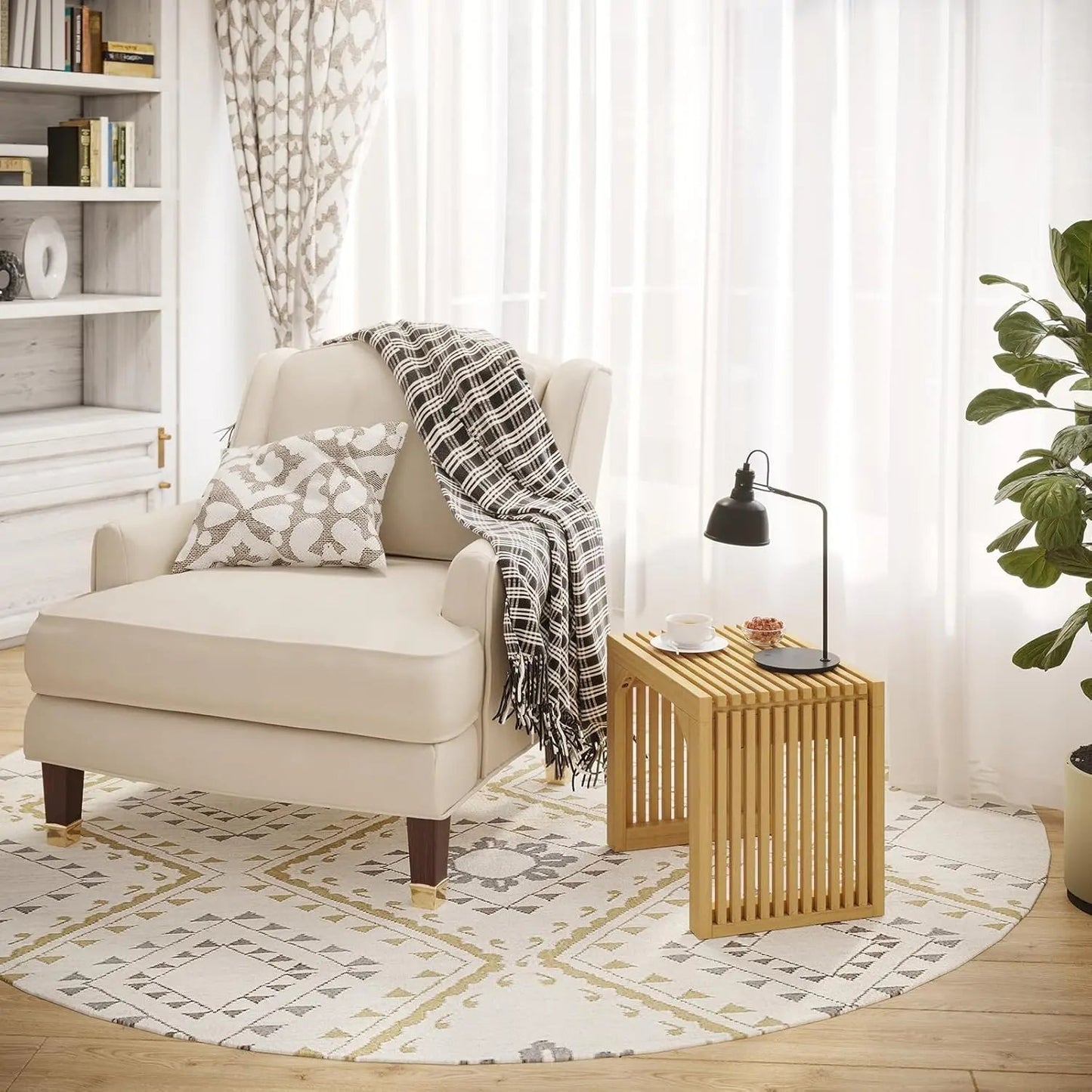 Hausvita HiKingQueens 35" Dining Bench, Indoor Wood Bench for Entryway,Living Room,Kitchen and Bedroom (Nature, Long Bench)