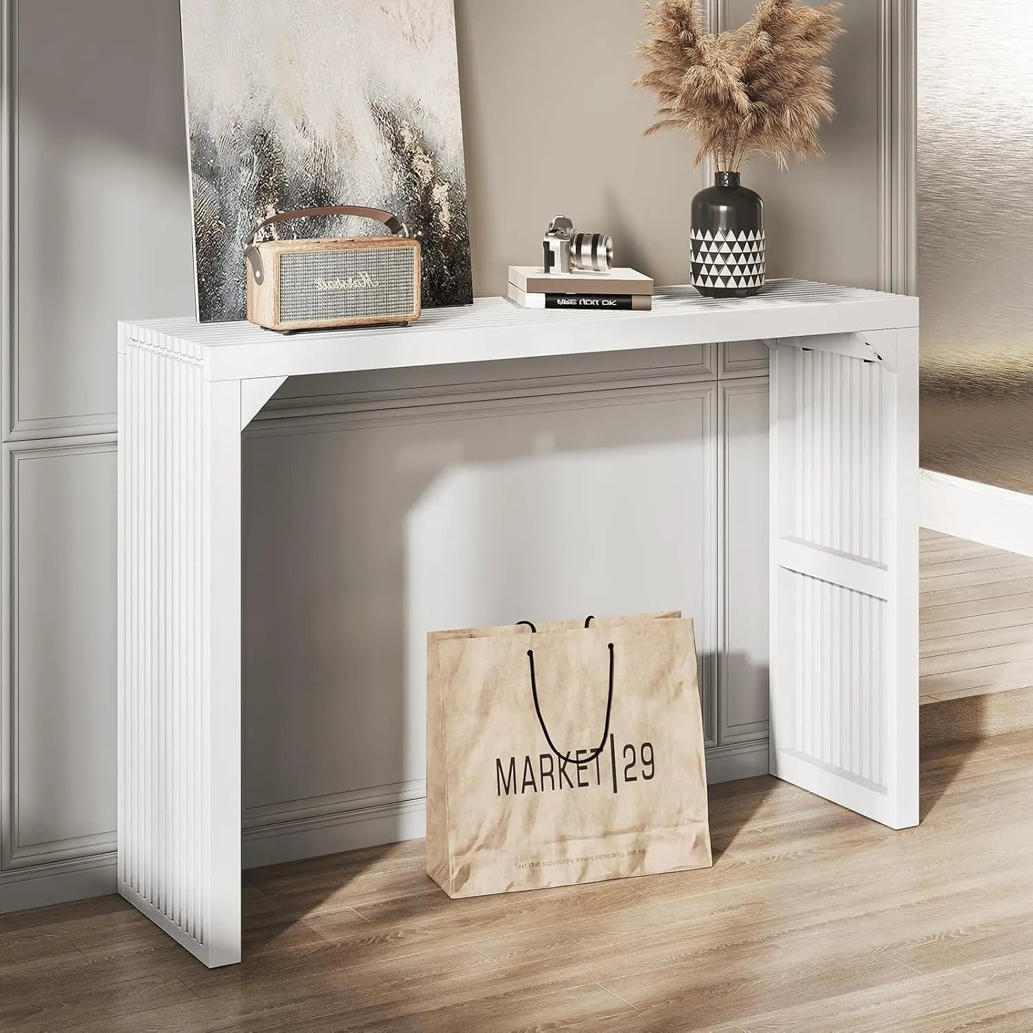 Hausvita HiKingQueens 35" Dining Bench, Indoor Wood Bench for Entryway,Living Room,Kitchen and Bedroom (Nature, Long Bench)