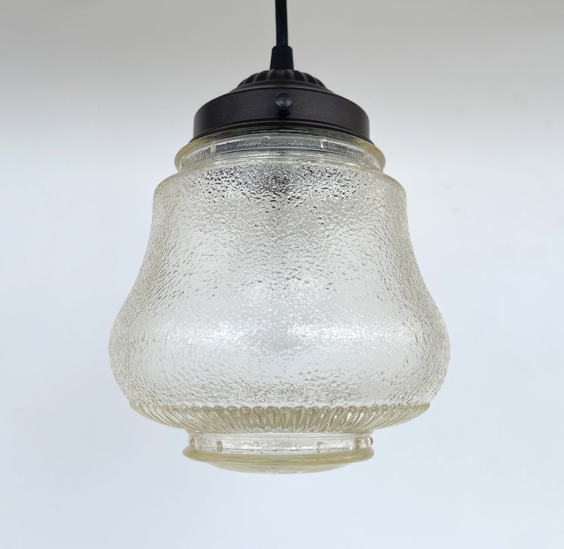 Amber Antique 1960's Glass PENDANT Light