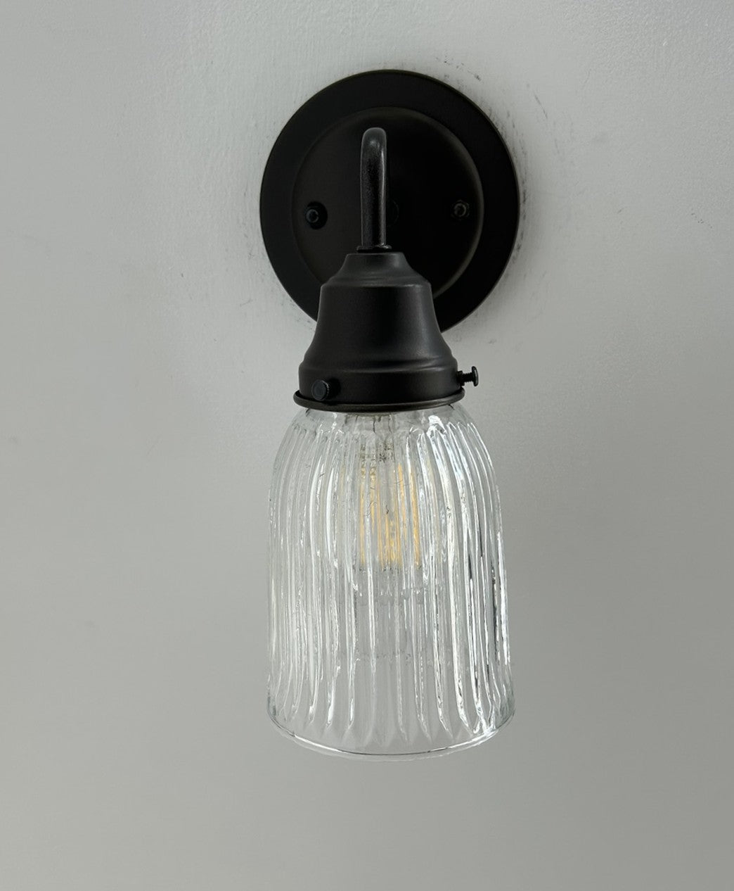 Minimalist Antique Glass Light Pendant or Sconce