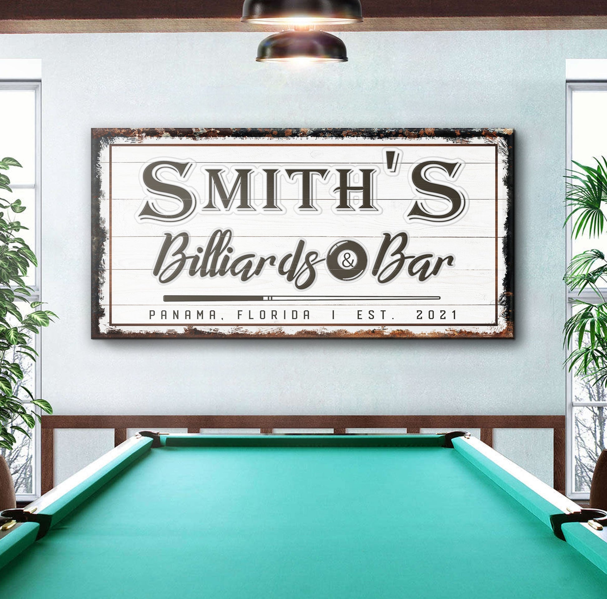 Billiards And Bar Sign