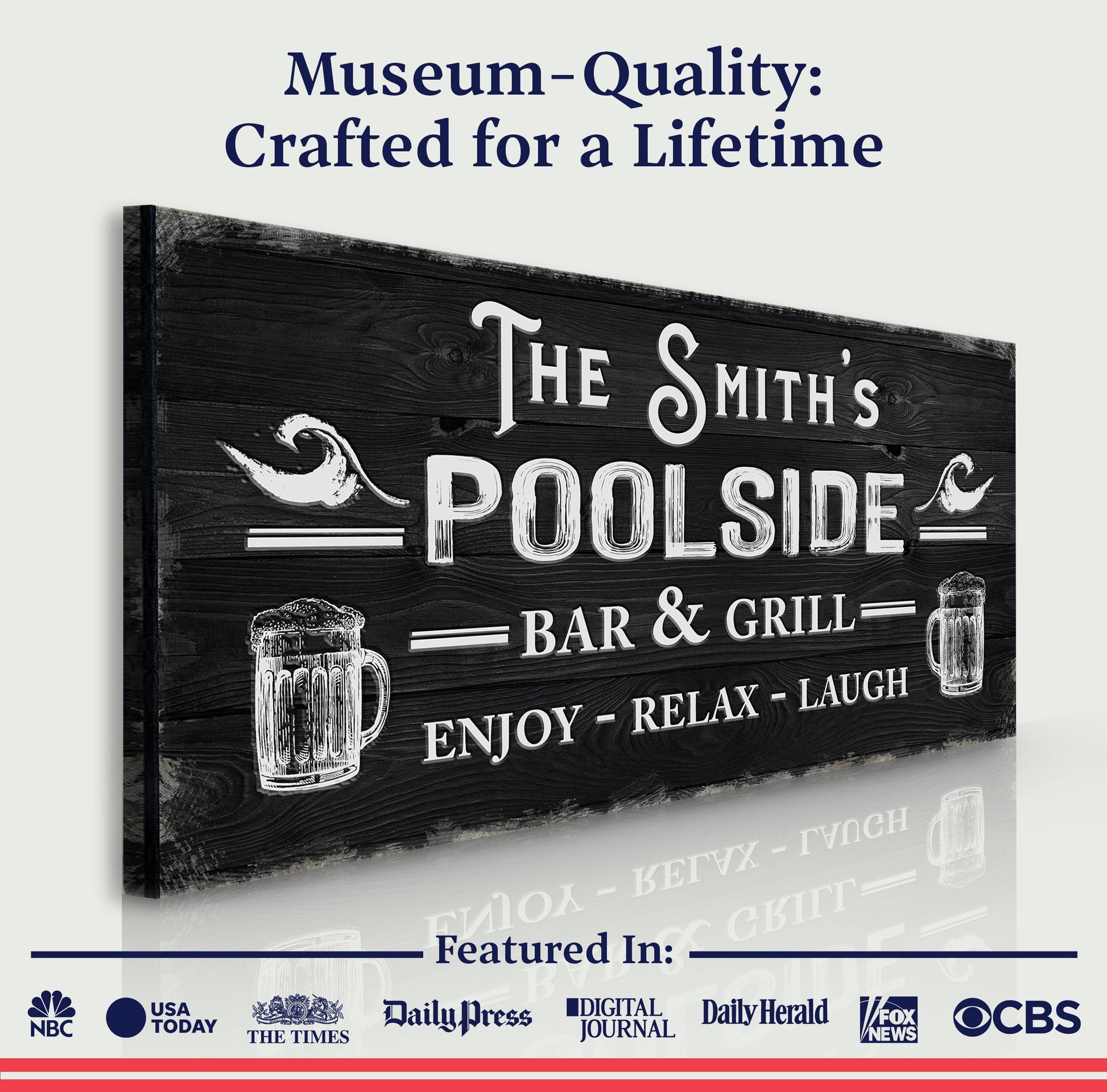 Personalized Poolside Bar And Grill Sign III