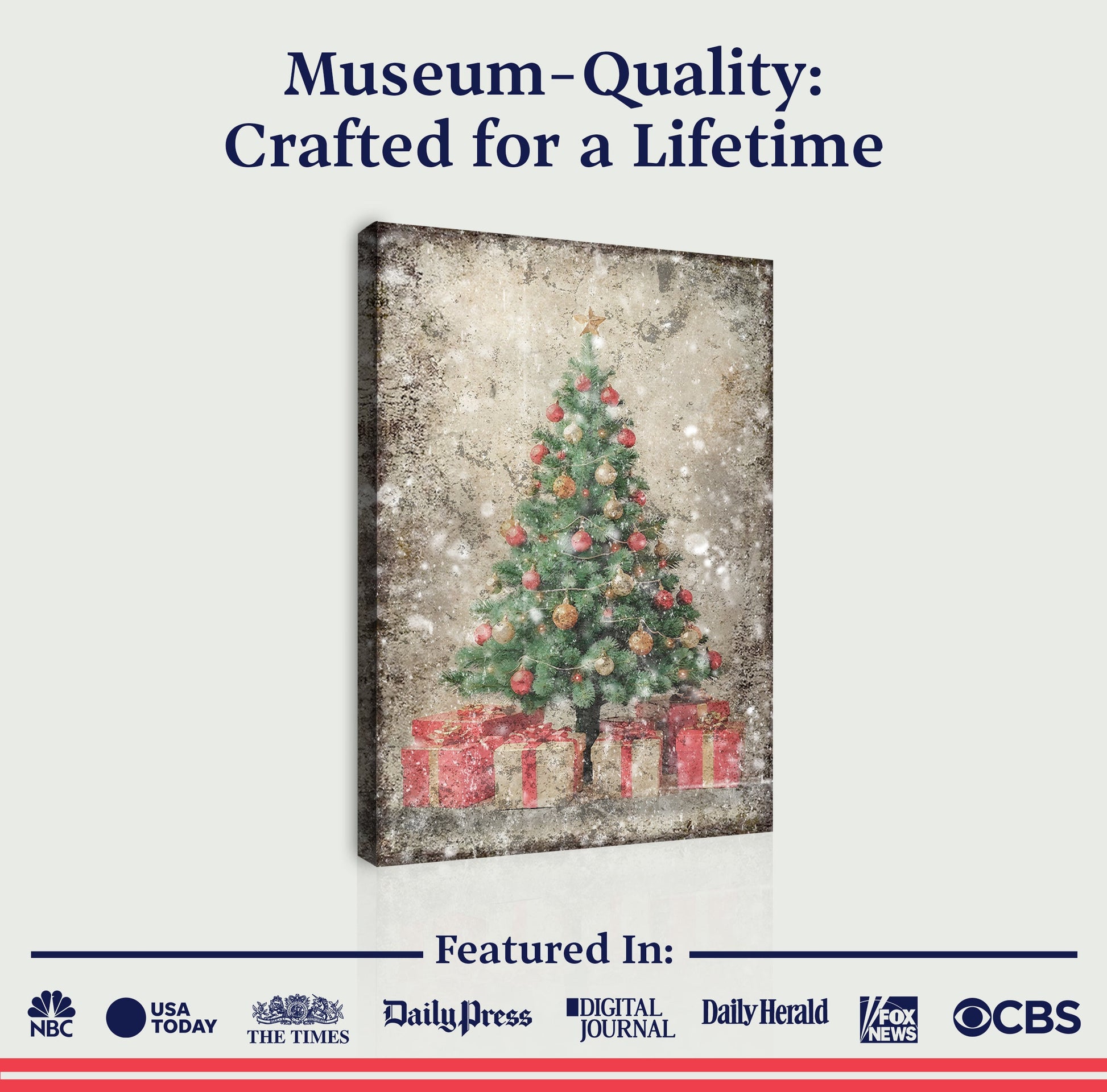 Vintage Christmas Tree With Gifts Wall Art III