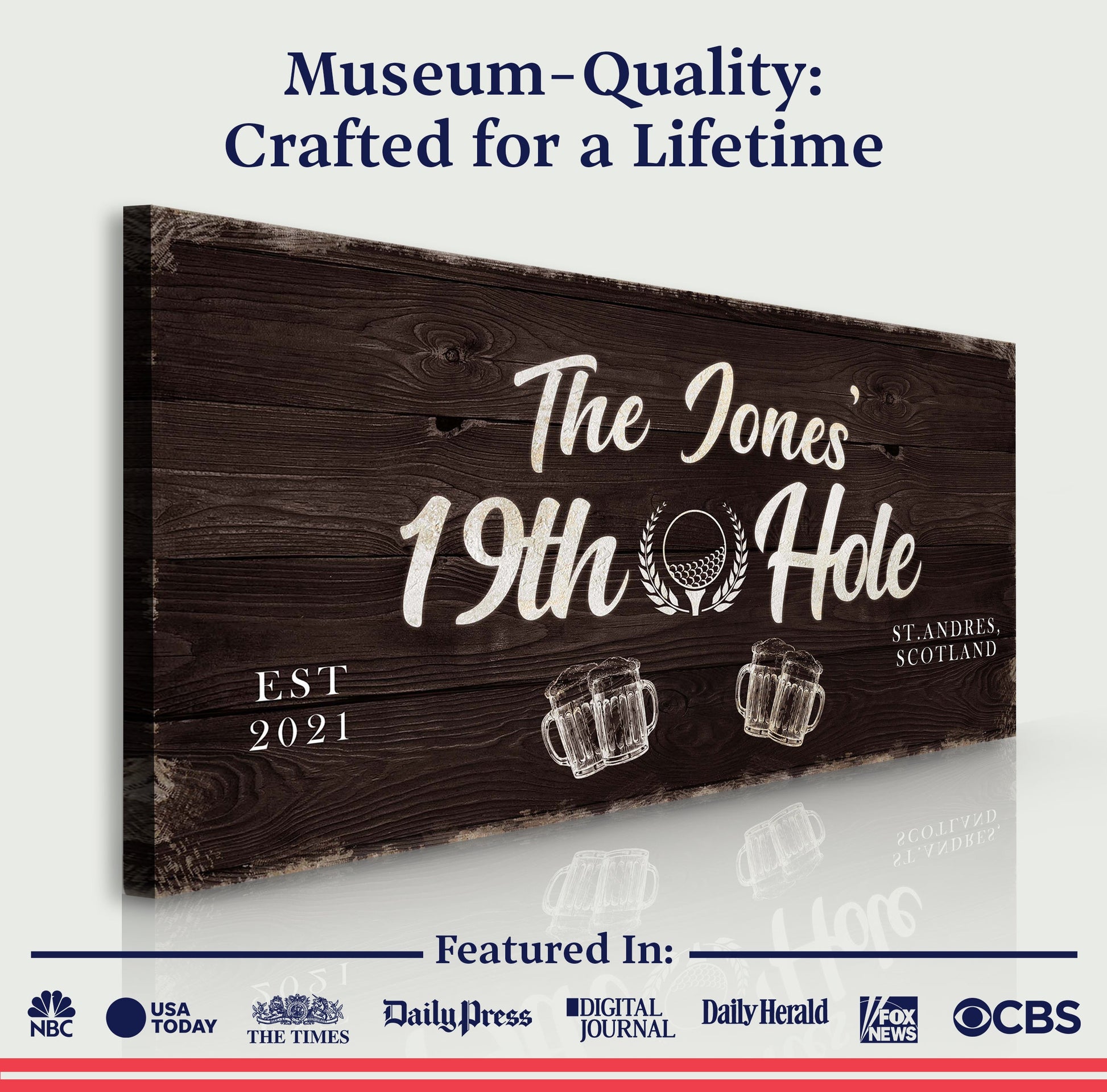 19th Hole Golf Personalized Sign II