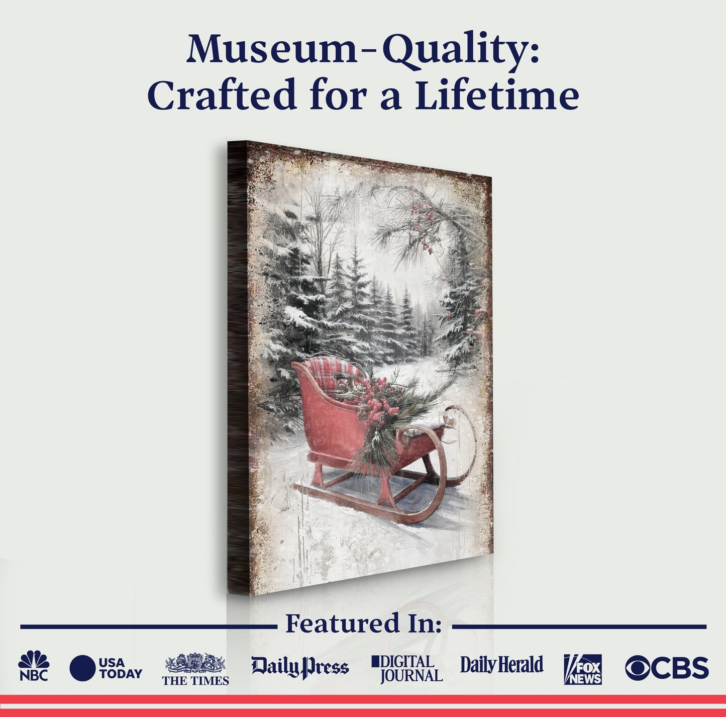 Vintage Christmas Sledge Wall Art