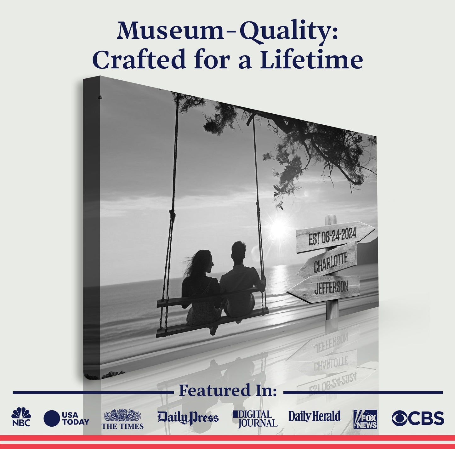 Romantic Swing Family Names Sign