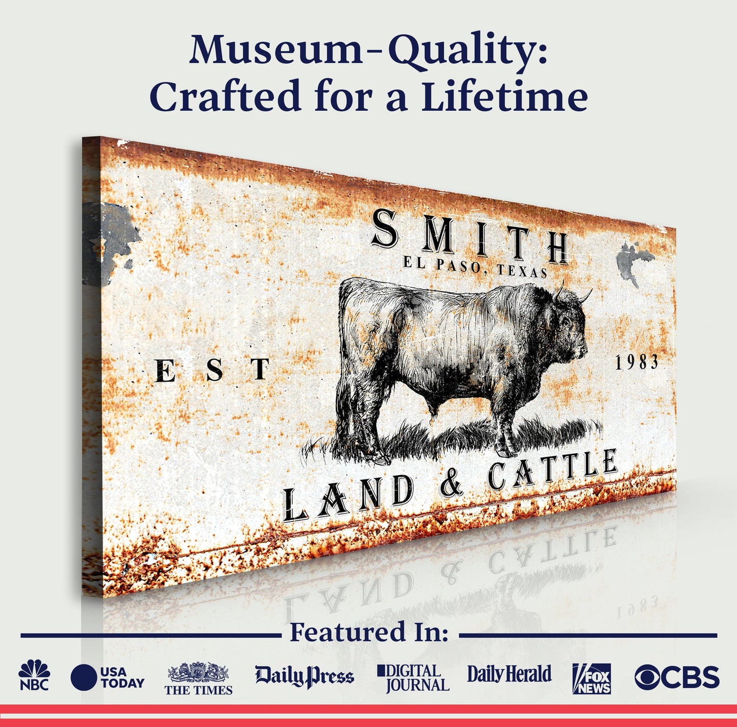 Land And Cattle Rustic Sign